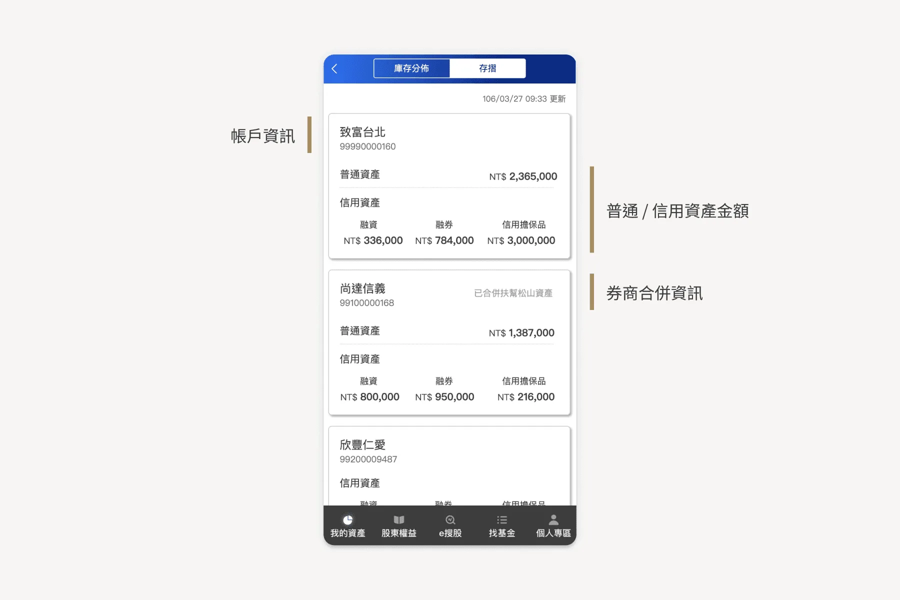 證券存摺畫面